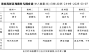 2024-2025学年度第二学期 幼儿食谱 （第四周）