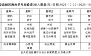2025-2026学年度第一学期 幼儿食谱 （第八周）